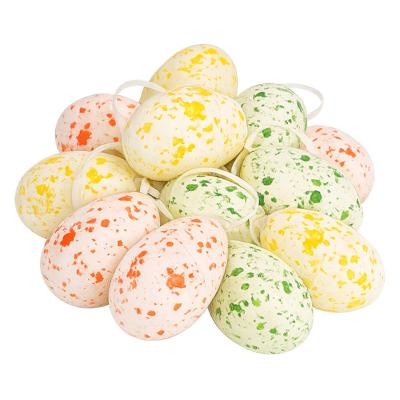 Decoratie paaseieren met spetters print - 3x stuks - Paasversiering - Pasen - kunststof