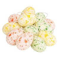 Decoratie paaseieren met spetters print - 3x stuks - Paasversiering - Pasen - kunststof