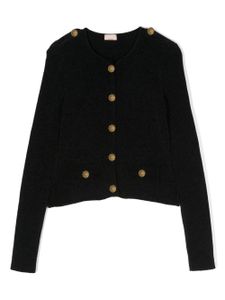 Elisabetta Franchi La Mia Bambina cardigan à boutons dorés embossés - Noir