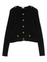 Elisabetta Franchi La Mia Bambina cardigan à boutons dorés embossés - Noir - thumbnail