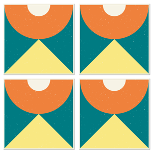 Gekleurde vintage stijl retro onderzetters