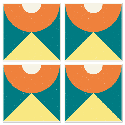 Gekleurde vintage stijl retro onderzetters