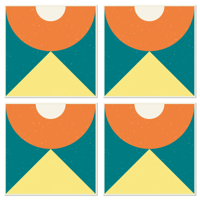 Gekleurde vintage stijl retro onderzetters