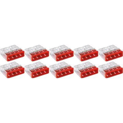 WAGO - Lasklem - 4 Polig - 0.5-2.5mm2 - Rood - 10 Stuks
