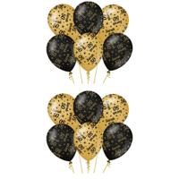 Paperdreams Ballonnen - luxe Sarah / 50 jaar feest - 12x stuks - goud / zwart - 30 cm