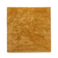 Tapeso Vierkant hoogpolig vloerkleed velvet - Posh goud - 120x120 cm