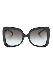 Dolce & Gabbana Eyewear logo-plaque oversize-frame sunglasses - Noir