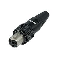 Rean RT4FCT-B mini XLR kabeldeel female 4-polig met schroefsluiting