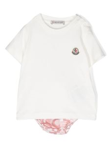 Moncler Enfant ensemble à motif monogrammé - Blanc