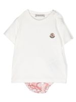 Moncler Enfant ensemble à motif monogrammé - Blanc - thumbnail