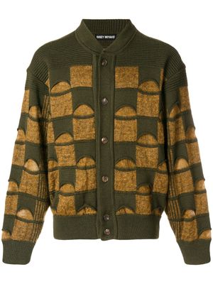 Issey Miyake Pre-Owned cut off ribbed cardigan - Vert