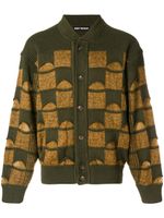 Issey Miyake Pre-Owned cut off ribbed cardigan - Vert