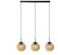Hanglamp Punch 3Lt - Black Metal & Champagne Punched Glass