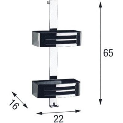 Novellini Korf H65xB22xD16cm rechthoek Metaal Chroom r90ceste0e-a