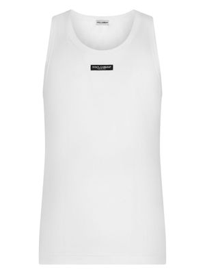 Dolce & Gabbana débardeur à patch logo - Blanc
