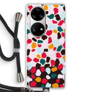 Colored Giraffe: Huawei P50 Pro Transparant Hoesje met koord