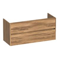 Brauer Adore Wavy - Onderkast - 120 cm - met 2 Softclose Lades Greeploos en 1 Sifon Uitsparing - Honey