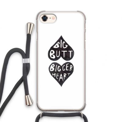 Big butt bigger heart: iPhone 8 Transparant Hoesje met koord