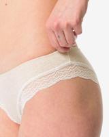 HEMA Dames brazilian rib met kant naturel (naturel)