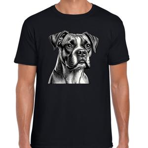 Cadeau/verkleed T-shirt heren - zwart - Boxer hond - honden liefhebber