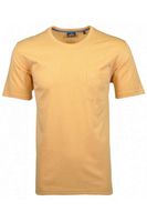 RAGMAN Softknit Regular Fit T-Shirt ronde hals geel, Effen