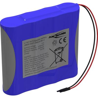 Ansmann 2S2P Accupack Aantal cellen: 4 Batterijgrootte: 18650 Kabel Li-ion 7.2 V 6700 mAh