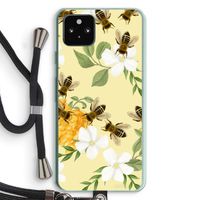 No flowers without bees: Pixel 5a 5G Transparant Hoesje met koord