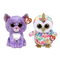 Ty - Knuffel - Beanie Buddy - Cassidy Cat & Enchanted Owl - thumbnail
