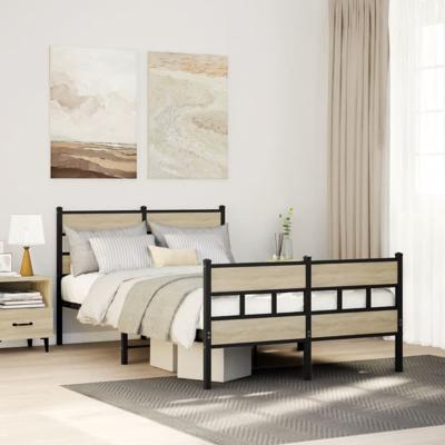 Bedframe zonder matras metaal sonoma eikenkleurig 120x200 cm