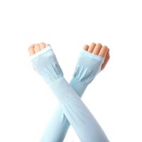 Lange ijs Silk zonnebrandcrème mouwen fietsen rijden Outdoor UV arm Oversleeve lengte: 38cm (blauw)