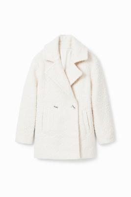 Bouclé jas met overslag - WHITE - 13/14