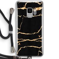 Gouden marmer: Samsung Galaxy S9 Transparant Hoesje met koord