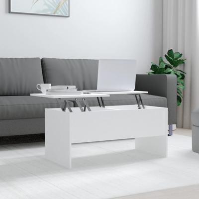 Salontafel 102x50,5x46,5 cm bewerkt hout wit