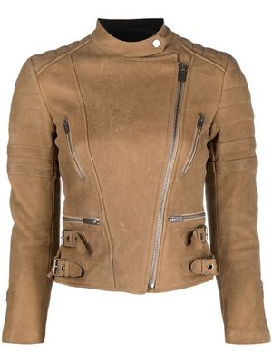 Celine Pre-Owned veste de moto à design matelassé - Tons neutres