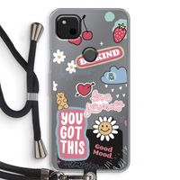 Positivity: Pixel 4a Transparant Hoesje met koord