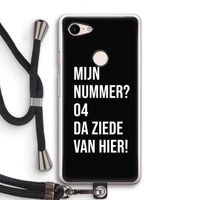 Da ziede van hier - Zwart: Pixel 3 Transparant Hoesje met koord