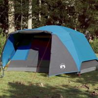Tent 6-persoons 412x370x190 cm 190T taft blauw - thumbnail