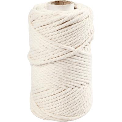 Creativ Company Macramé koord, l: 55 m, d 4 mm, off-white, 330 gr/ 1 rol
