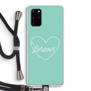 Forever heart pastel: Samsung Galaxy S20 Plus Transparant Hoesje met koord