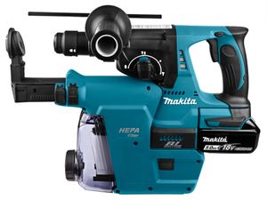 Makita DHR243RTJW 18 Volt combihamer met verwisselbare boorkop met stofafzuiging | 18v 5.0Ah in M-box - DHR243RTJW