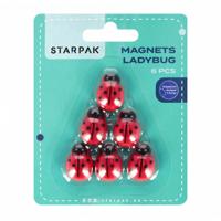 Magneten Lieveheersbeestje, 6st. Magneten Lieveheersbeestje, 6st.