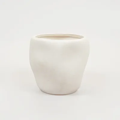 Lisboa organische bloempot voor binnen 24X24X23CM wit