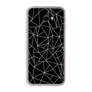 Geometrische lijnen wit: Samsung Galaxy J4 Plus Transparant Hoesje