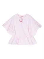 Sundek blouse volantée à carreaux - Rose