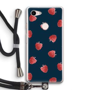 Framboosjes: Pixel 3 Transparant Hoesje met koord