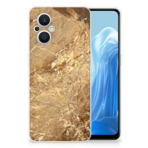 OPPO Reno8 Lite TPU Siliconen Hoesje Marmer Creme