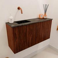 Toiletmeubel Mondiaz Joya Dlux | 80 cm | Meubelkleur Ruby | Faye wastafel Lava Wasbak Links | Zonder kraangat(en) Toiletmeubel Mondiaz Joya Dlux | 80 cm | Meubelkleur Ruby | Faye wastafel Lava Wasbak Links | Zonder kraangat(en)