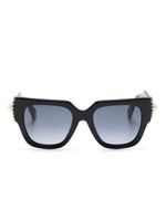 Moschino Eyewear lunettes de soleil carrées à logo appliqué - Noir