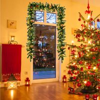 270cm Oplichtende Kerstslinger Kunstmatige Kerstkrans Lauwerkrans Groen