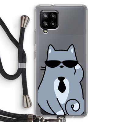 Cool cat: Samsung Galaxy A42 5G Transparant Hoesje met koord